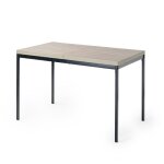 Table de salle � manger - furniturer - l - 120cm - plateau bois �pais - cadre m�tal - 6 places