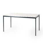 Furniturer tables de salle  manger en marbre blanc 4 - 6 personnes plateau en bois pais avec cadre ...