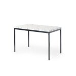 Furniturer tables de salle  manger en marbre blanc 4 - 6 personnes plateau en bois pais avec cadre ...