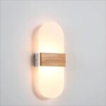 Fusion applique murale interieur 6w led blanc chaud - lampe murale design cr�atif elliptique en bois ...