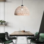 Fusion luminaire suspension bambou - abat - jour tress  la main lustre en rotin - 60w - naturel -  ...