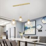 Fusion lustre en fer 3 lampes suspension luminaire rglable lampe longue ple dor dcoration caf salon ...