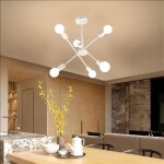 Fusion suspension - plafonnier 6 lumires - blanc - e27 plafonnier lustre led - pour salon cuisine chambre ...