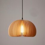 Fusion suspension rond en bois citrouille pendentif lumi�res - cr�ative lustre vintage simple lumi�re ...