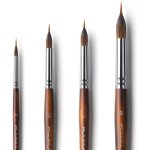 Fuumuui pinceaux traceur jupon aquarelle professionnels - 4 pices pinceaux fins dartiste pour aquarelle ...