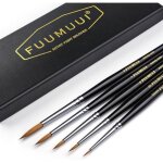 Fuumuui ensemble de pinceaux dartiste kolinsky natural professional - 5 pinceau fins dans les tailles ...