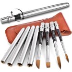 Fuumuui pinceaux aquarelle de voyage professionnel - 4 pinceaux de poche en poils naturels pour aquarelle ...