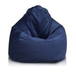 Fuzzy pouf fauteuil microfibre poire adulte fauteuil relax salon billes polystyrne 80x110 cm bleu ecopuf ...