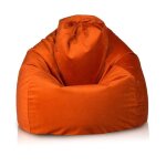 Fuzzy pouf fauteuil microfibre poire adulte fauteuil relax salon billes polystyrne 80x110 cm orange ...