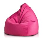 Fuzzy pouf fauteuil microfibre poire adulte fauteuil relax salon billes polystyrne 80x110 cm rose ecopuf ...