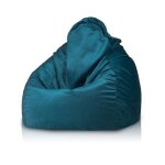 Fuzzy pouf fauteuil microfibre poire adulte fauteuil relax salon billes polystyrne 80x110 cm turquoise ...