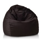 Fuzzy pouf poire rembourr� en microfibre molletonn� d�houssable tr�s doux 80x110 cm noir a22 ecopuf
