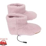 Fydun chaussons chauffants lectriques usb doux et chauds pour lhiver rose
