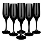 Verres � champagne - glasmark krosno - lot de 6 - 200 ml - noir - durable et lavable au lave - vaisselle ...