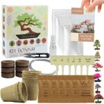 L&g kit bonsa intrieur complet ? ide cadeau jardinage avec 6 graines  faire pousser et accessoires ...