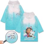 Gabbys dollhouse impermable  capuche bleu et blanc pour filles cape pour filles 6 - 7 ans