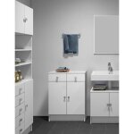 Galet meuble de salle de bain - blanc - 2 portes + 2 tiroirs - l 60 x p 30 x h 815 cm - symbiosis