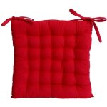 Galette de chaise 25 points 40x40x4 cm rouge