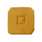 Galette de chaise 40 x 40 x 3 cm polyester ocre - 4 rabats garnissage moelleux
