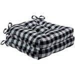 Galette de chaise carre 42x43 cm lot de 2 coussins de chaise matelass en coton carreaux cossais noir ...
