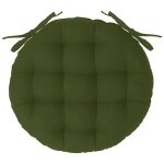 Galette de chaise - kaki - ronde - 38 cm - 100% coton - non déhoussable Galette de chaise - kaki - ronde - 38 cm - 100% coton - non déhoussable