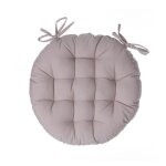 Galette de chaise ronde - lin - 38 cm - 100% coton - beige - non déhoussable Galette de chaise ronde - lin - 38 cm - 100% coton - beige - non déhoussable