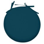 Galette de chaise - pop color - ronde - 40 cm - bleu canard - non d�houssable