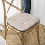 Galette chaise trap�ze d�houssable beige43x41 cm 6 pcs