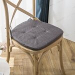 Galette chaise trap�ze gris d�houssable lin respirant toute saison