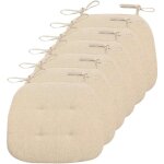 Galette chaise trap�ze lin beige 43x41 cm d�houssable respirant