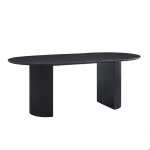 Galia - table  manger ovale couleur marron fonc