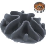 Gamelle anti - glouton chat chien 10x10x3cm antiglisse digestion gris anti - �touffement animaux