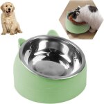 Gamelle chat incline gamelle chat inox bol pour animaux de compagnie set support surlev inclin 15 ...