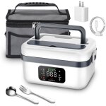 Gamelle chauffante avec batterie - lunch box chauffante 1l - chauffage programmable - amovibles couverts ...