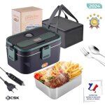 Gamelle chauffante bcsk 1. 8l lunch box chauffante 12 / 24 / 220v bote  repas - acier inoxydable chauffage ...