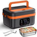 Gamelle chauffante sans fil - batterie 4�4000mah rechargeable rapide - chauffage intelligent et fonction ...