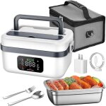 Gamelle chauffante sans fil - rechargeable 16000mah - chauffage automatique - 1l �tanche - portable bureau ...