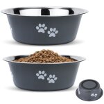 Gamelle chien inox (lot de 2 2x1560 ml diam�tre 21cm) gamelle eau croquette