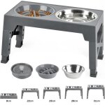 Gamelles chiens sur�lev�es de 5 hauteurs ajustables support sur�lev� avec 3gamelle pour chien de taille ...