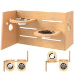 Gamelle chien sur�lev�e - pawhut - 3 hauteurs ajustables - 2 bols en acier inoxydable de 1l - tapis dalimentat ...