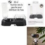 Gamelle et distributeur deau - the concept - ergonomique - noir - pour chats - intrieur