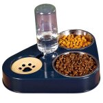 Gamelle double en acier inoxydable pour chats gamelle dalimentation 3 en 1 pour chats Gamelle double en acier inoxydable pour chats gamelle dalimentation 3 en 1 pour chats