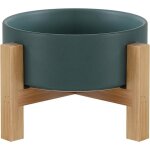 Gamelle sur�lev�e en c�ramique verte pour chat gamelle avec support gamelle sur�lev�e pour nourriture ...