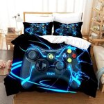 Gamer parure de lit 2 personnes 220x240 adulte 3d console jeu gaming game housse de couette impression ...