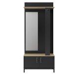 Gami meuble dentre 2 portes - made in france - dcor chne sonoma et noir - l 81 x h 190 x p 37 cm - ...