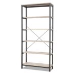 Ganbaru - biblioth�que �tag�res 6 niveaux 80x30xh180 cm style industriel bleach