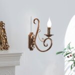 Ganeed appliques murales intérieur rétro métal vintage e14 bronze 1 lumière Ganeed appliques murales intérieur rétro métal vintage e14 bronze 1 lumière