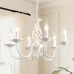 Ganeed lustres de campagne française lustre vintage blanc à 6 lumières suspension ferme rustique réglable ... Ganeed lustres de campagne française lustre vintage blanc à 6 lumières suspension ferme rustique réglable ...