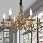 Ganeed lustres rustiques  6 lumireslustre en mtal de pays franais en bronze antique pour salle  ...