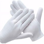 Gants 10 paires de gants blancs gants de coton jetables des gants de coton pour se scher les mains de ...